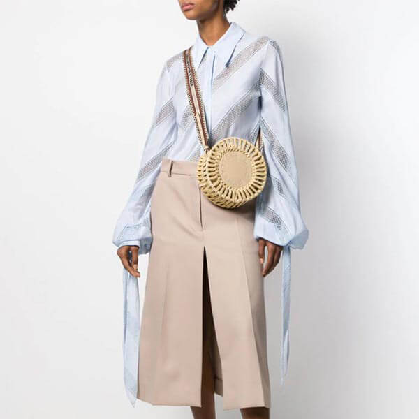 ステラ 偽物 ステラマッカートニー かごバッグ コピー★2021春夏早い者勝ち 関税込み【Stella McCartney】ロゴ サークル ショルダーバッグ
