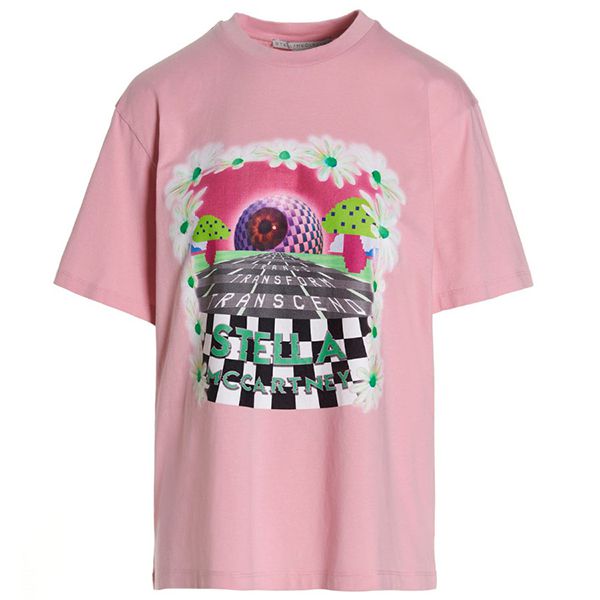 ステラマッカートニー デイトリッパー ピンクコットン Tシャツ 偽物5112403SPW555607