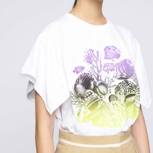 ステラマッカートニー Tシャツ コピー Sealife Print Cotton T-Shirt 602146SOW719000