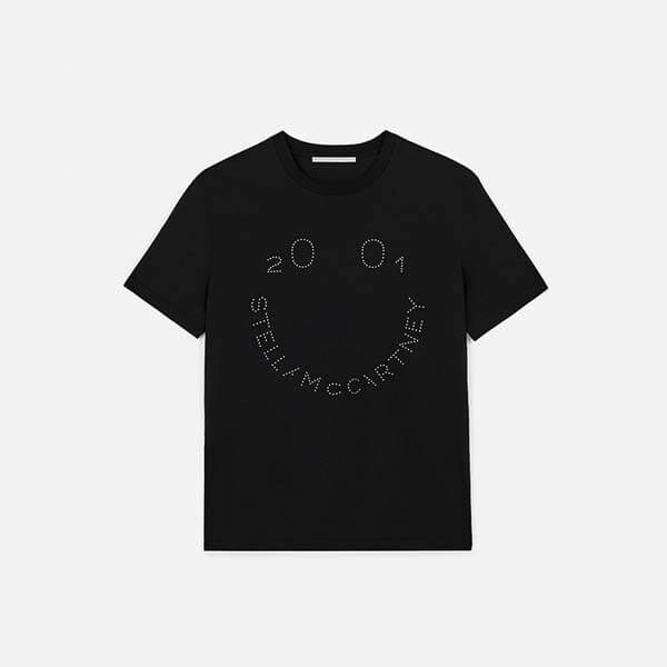 21SS ステラマッカートニー Tシャツ 偽物 women 2001 ロゴスマイルTシャツ/2色