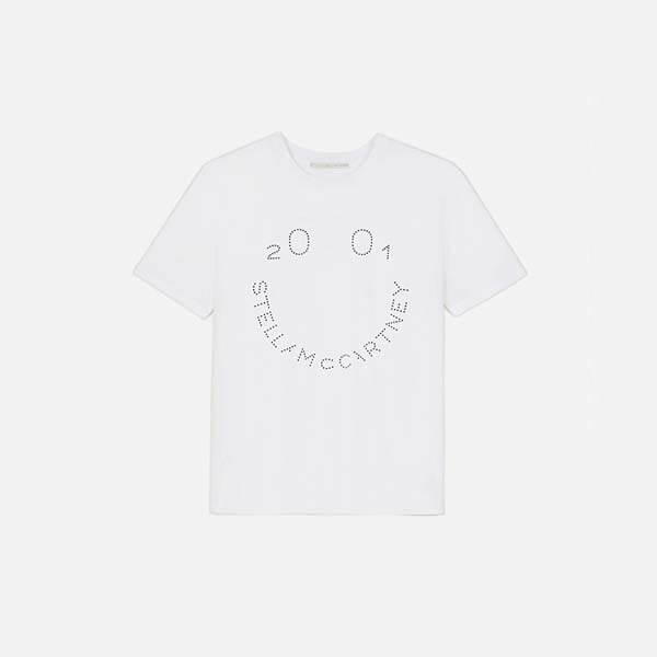 21SS ステラマッカートニー Tシャツ 偽物 women 2001 ロゴスマイルTシャツ/2色