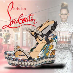ルブタン サンダル コピー アメリカ限定☆クリスチャン ルブタン カラフルChristian Louboutin Pira Ryad ウエッジ 110mm