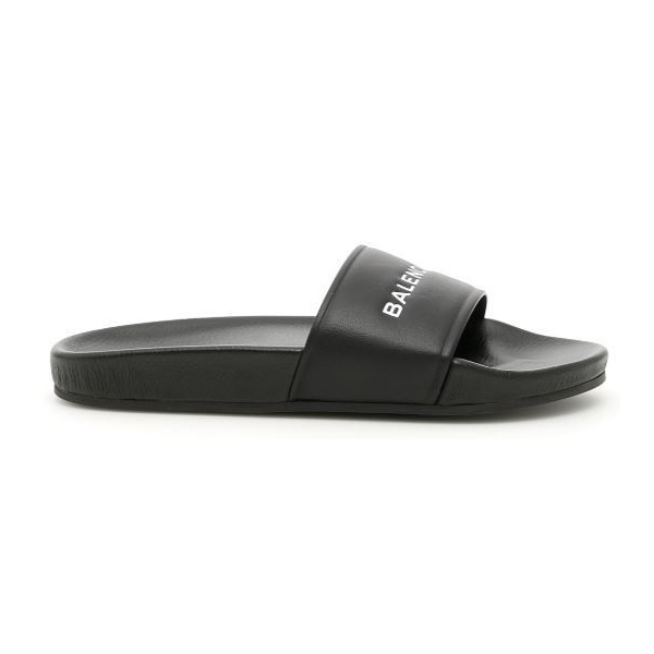 バレンシアガ 偽物 サンダル 2023春夏新作 Leather Logo Slides 500573 WAL00 1006 追跡付き発送大人気！注目度抜群！