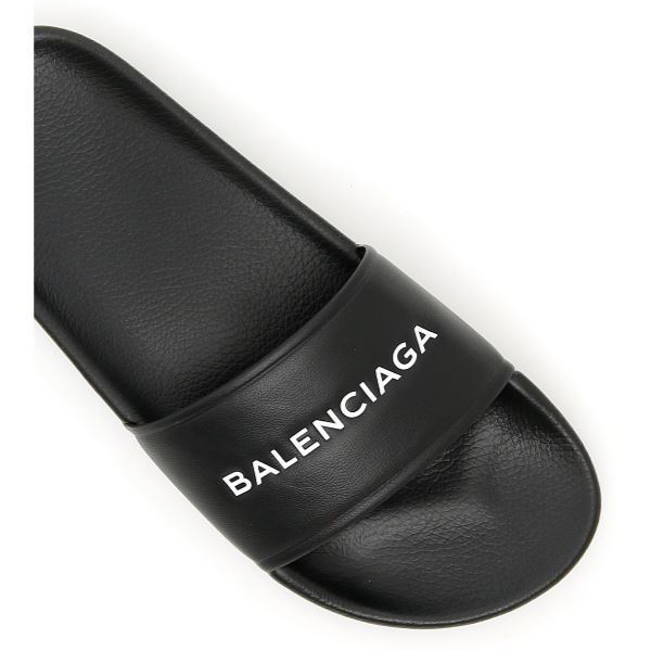 バレンシアガ 偽物 サンダル 2023春夏新作 Leather Logo Slides 500573 WAL00 1006 追跡付き発送大人気！注目度抜群！