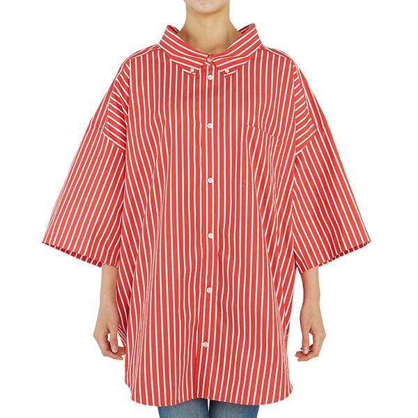 バレンシアガ シャツ スーパーコピー Stripe Cocoon Swing オーバーフィット シャツ 622051