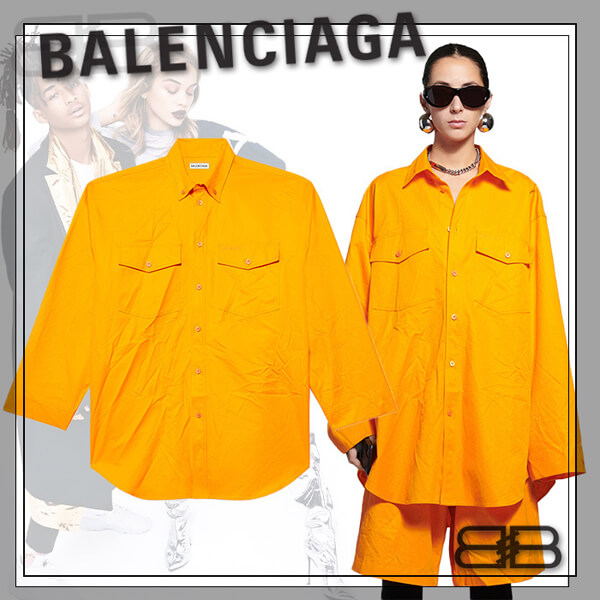 バレンシアガ シャツ 偽物◆OVERSIZE ボタンダウンシャツ 658806TKP077541