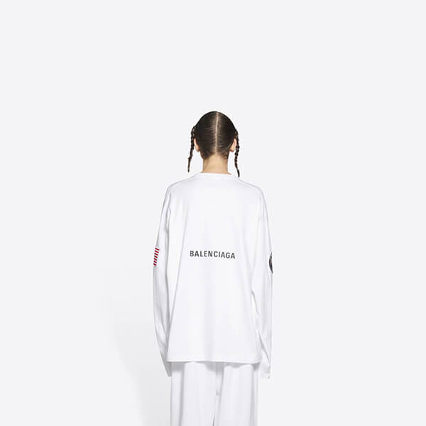 【バレンシアガ Tシャツ 偽物】×NASAコラボ SPACE 長袖Tシャツ 662496TKVD79040