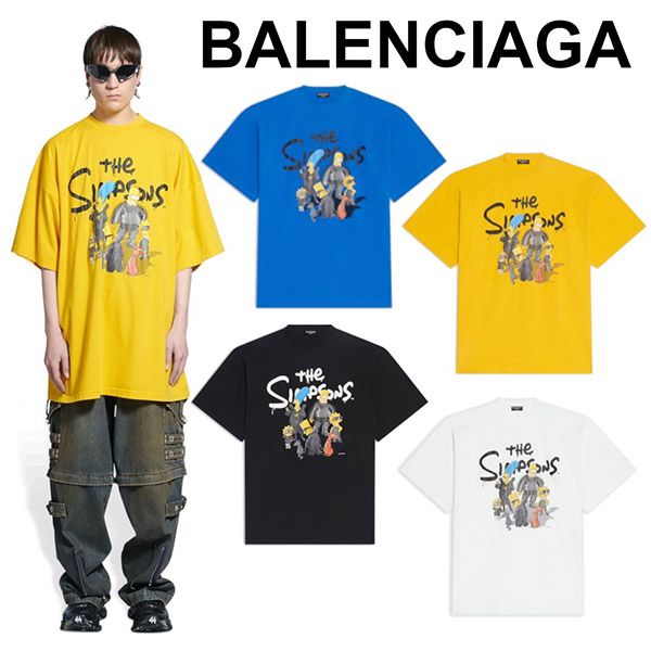 バレンシアガ Tシャツ 偽物 ザシンプソンズ コラボTシャツ 676589TLVG77200