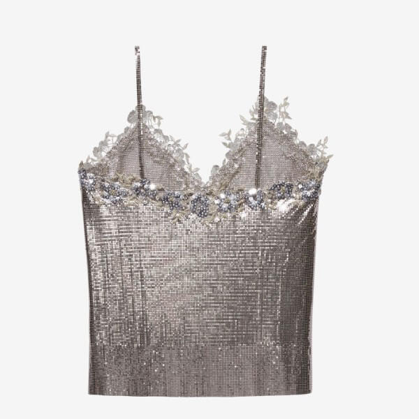 バレンシアガ トップス コピー CHAINMAILトップス☆メタリックメッシュ シルバー 659090TKR538106