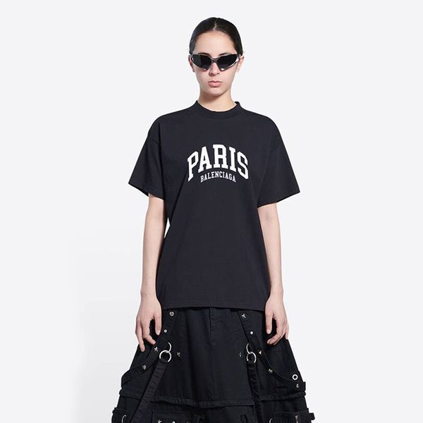 ◆バレンシアガ◆CITIES PARIS ロゴ ウィメンズ コットンTシャツ 偽物 お洒落に