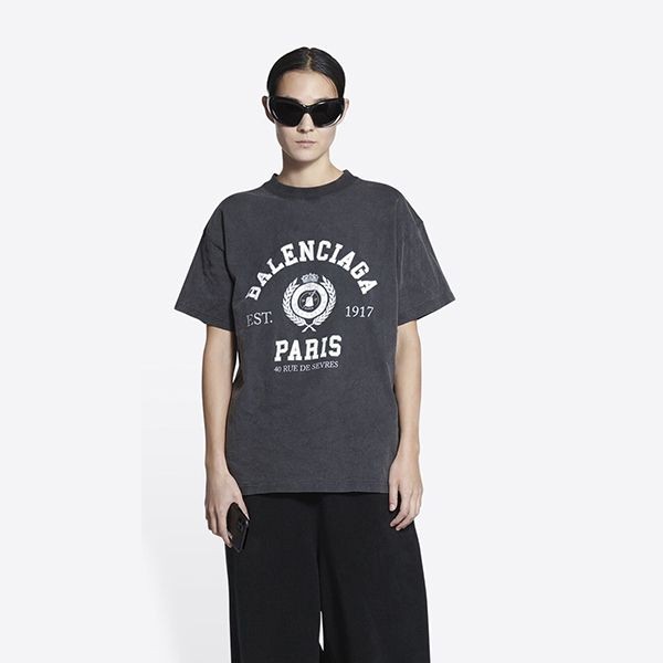 【セレブ多数愛用】◆バレンシアガ COLLEGE 1917 コットン Tシャツ 偽物 2色 612965TMV98616
