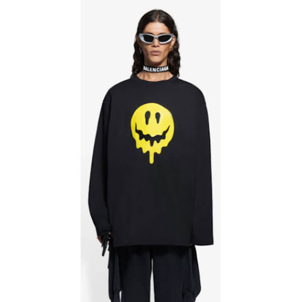バレンシアガ Tシャツ 偽物 DRIP PEACE FLATGROUND 長袖Tシャツ 651796TKVA11012
