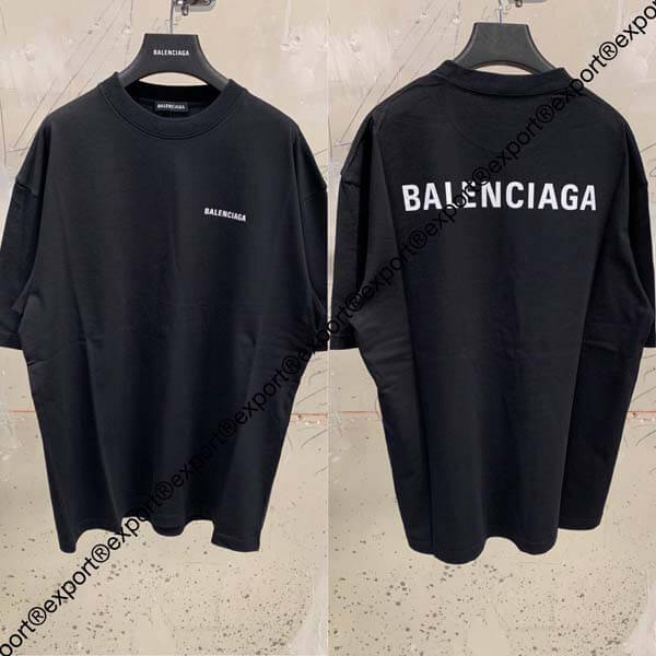 バレンシアガ Tシャツ 偽物 メンズ背中ロゴミディアムフィットTシャツ各色612965TIVG