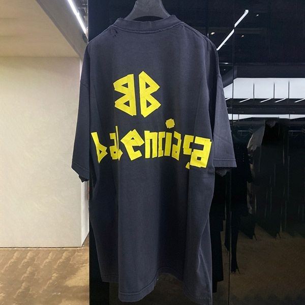 最も安いバレンシアガ TAPE TYPE Tシャツ 偽物 ミディアムフィット 739784TOVA91055