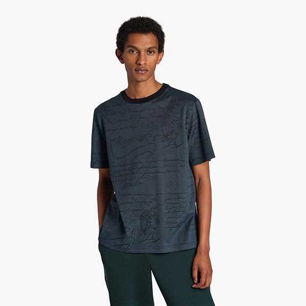 綺麗なベルルッティ コピー オーバー スクリットジャカード Tシャツ 2色 R24JRS102-COIA