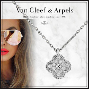 アルハンブラ パロディ ヴァンクリーフ＆アーペル ペンダント コピー[Van Cleef and Arpel] Sweet Alhambra White Gold Diamond VCARO85900