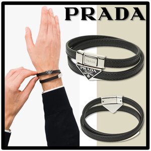 プラダ ブレスレット 偽物★送料関税込★PRADA★ロゴ ブレスレット★人気