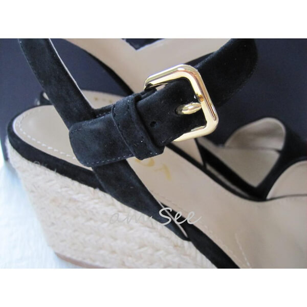 【PRADA】プラダ サンダル コピー スエードアッパー エスパドリーユ ウェッジサンダル1XZ710
