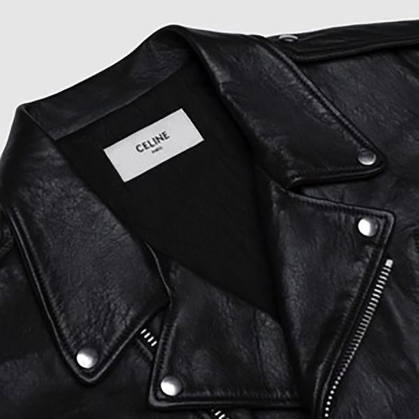 ■セリーヌ 偽物■ レザージャケット OVERSIZED COWBOY JACKET IN SOFT ENGLISH LAMBSKIN 2EB34303P.38NO
