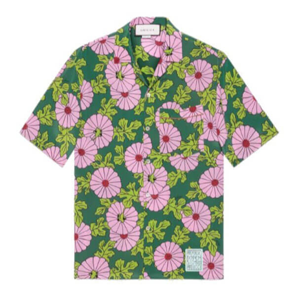 グッチ x ケンスコット コピー 大輪の花々が咲く エピローグ Ken Scott x グッチ シルク ボウリングシャツ 649832 ZAGAK 5337
