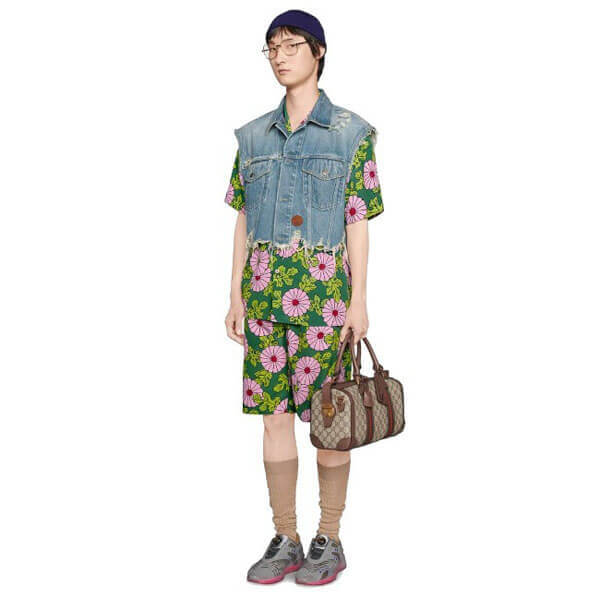 グッチ x ケンスコット コピー 大輪の花々が咲く エピローグ Ken Scott x グッチ シルク ボウリングシャツ 649832 ZAGAK 5337