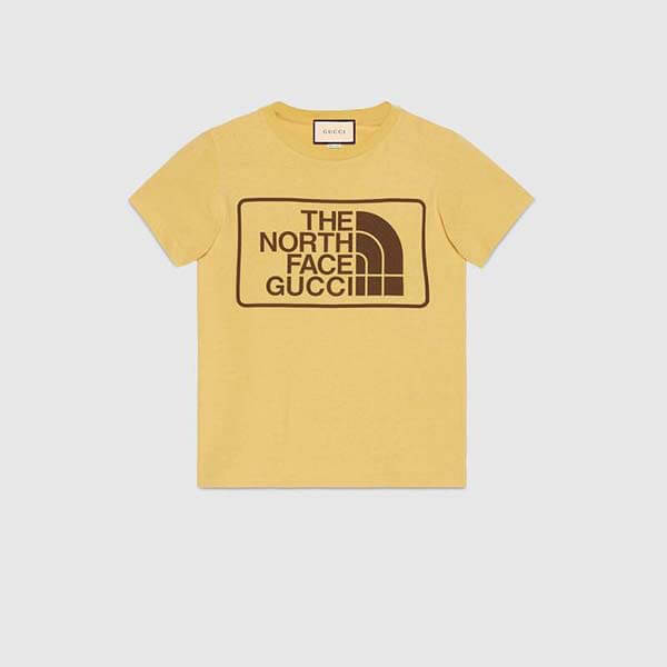 ★在庫希少★グッチ×ノースフェイス Tシャツ 偽物 コラボ★プリントコットンTシャツ