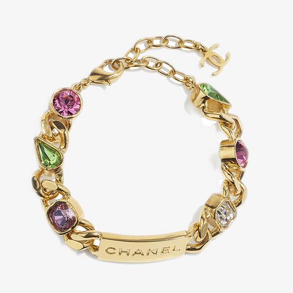 シャネル ブレスレット コピー ブレスレットカラフルパールクリスタルロゴ ゴールドAB5762 B04928 NB233