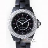 シャネルJ12 スーパーコピーH1635 38mm ブラックセラミックブレス １２Ｐルビー ベゼルダイヤアフター ブラック