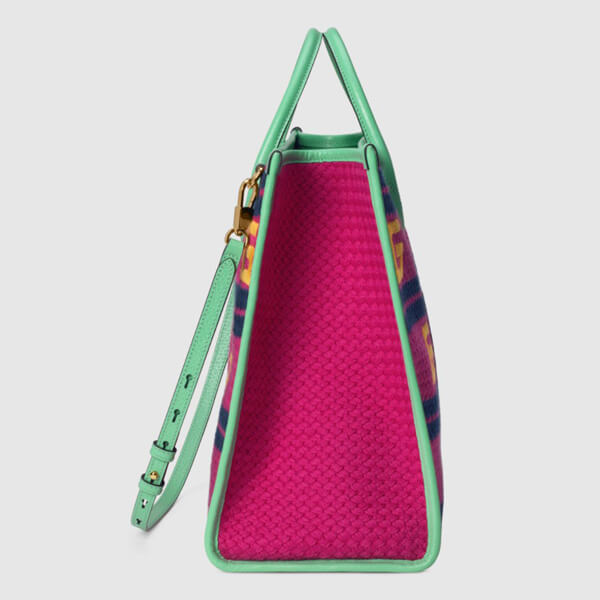 グッチ かごバッグ 偽物 オンライン限定 CAPRI ストライプ トートバッグ ‎663709 JFIEG 5661