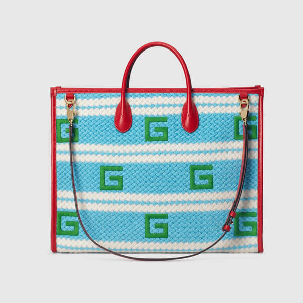 グッチ かごバッグ コピー オンライン限定 MIAMI ストライプ トートバッグ ‎663709 JFIJG 8083