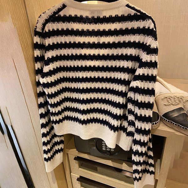 21SS★シャネル カーディガン 偽物 ニット ボーダー★関税/送料込★