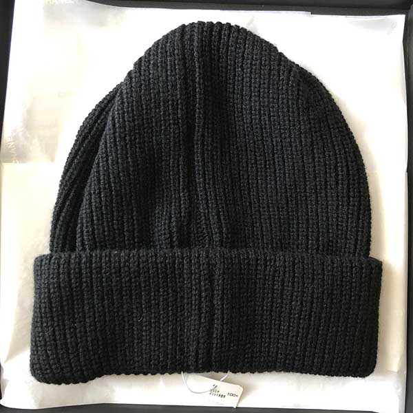 シャネル ニットキャップ 偽物 ロゴ カシミヤ ブラック AA7626 B05931 94305