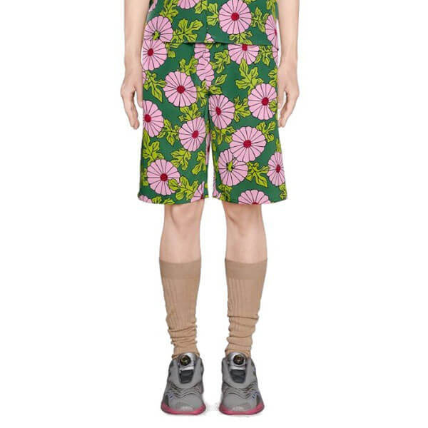 グッチ x ケンスコット コピー Ken Scott x グッチ 大輪の花々が咲く エピローグ プリント シルク ショーツ 639389 ZAGAK 5337