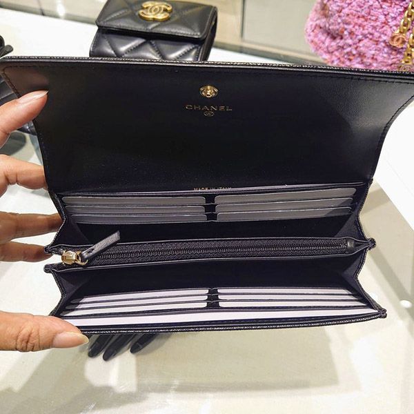 22春夏プレ★シャネル 長財布 パロディ★キャビア 上品なカメリア A82283 B07529 94305