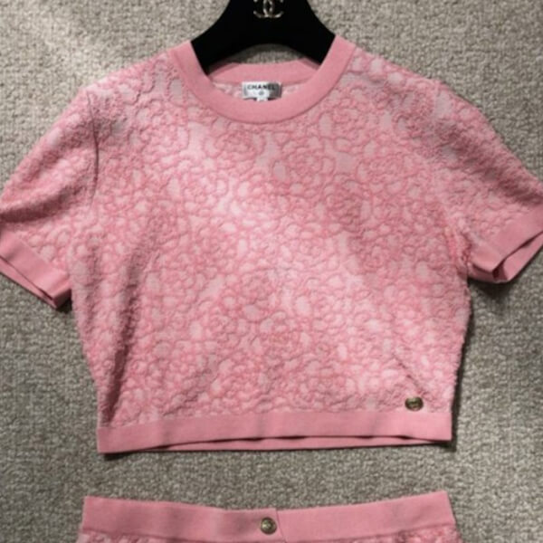 シャネル トップス コピー 最新作 CRUISE CAMELLIA PINK TOP