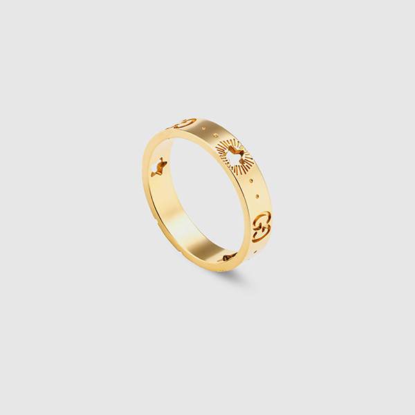 グッチ リング コピー アイコン スター イエローゴールド リング  607339 J8500 8000