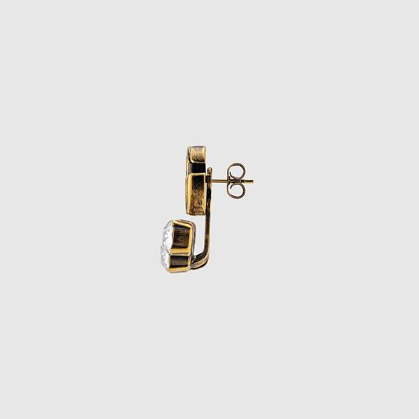 グッチ ピアス 偽物 グッチ クリスタル ダブルG シングル ピアス 605853 J1D50 8066