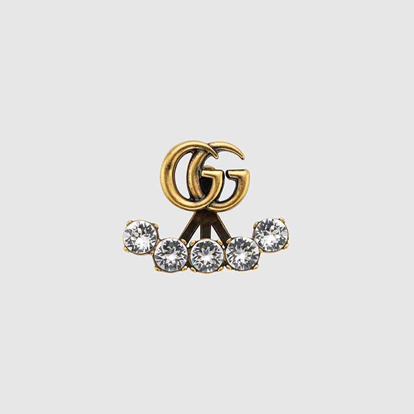 グッチ ピアス 偽物 グッチ クリスタル ダブルG シングル ピアス 605853 J1D50 8066
