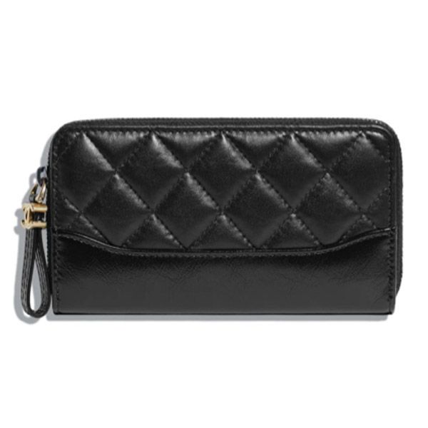 22SS【シャネル】ジップ ウォレット 偽物カーフスキン 長財布 A84405 Y61477 94305
