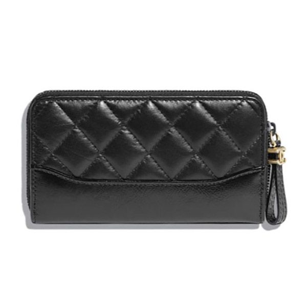 22SS【シャネル】ジップ ウォレット 偽物カーフスキン 長財布 A84405 Y61477 94305