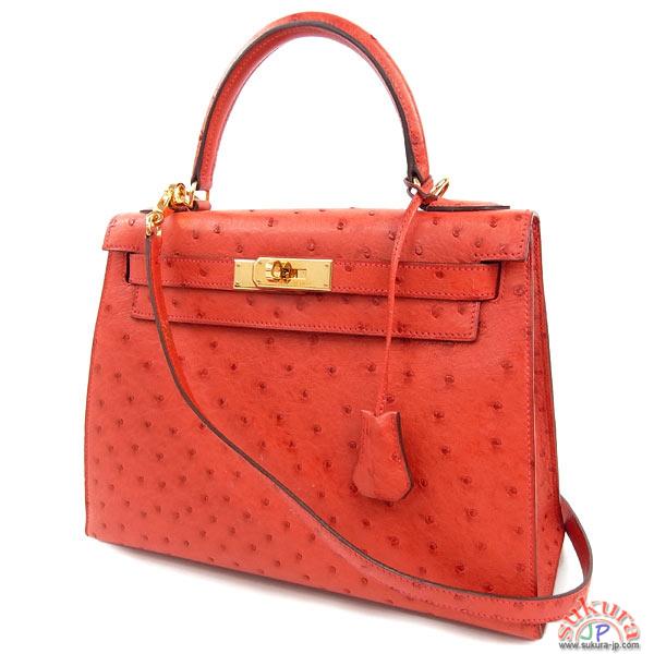 エルメス ケリー 28 cm 外縫い ルージュヴィフ×ゴールド金具 I刻印 QK03
