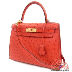 エルメス ケリー 28 cm 外縫い ルージュヴィフ×ゴールド金具 I刻印 QK03