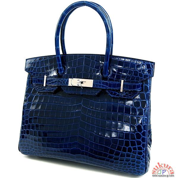 エルメス バーキン コピー 30cm ブルーサフィール×シルバー金具 Q刻印 QK29-GZ