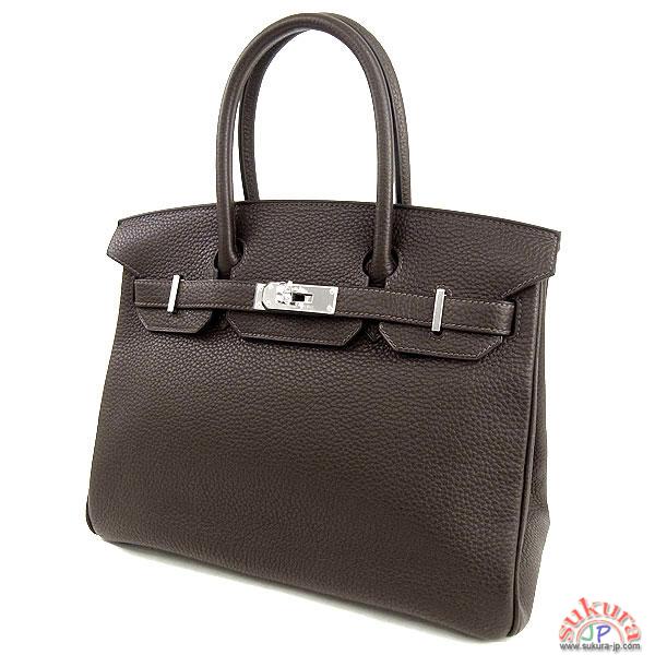 エルメス バーキン コピー 30cm エベンヌ×シルバー金具 Q刻印 RA07-CO