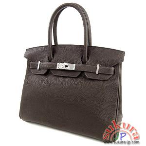 エルメス バーキン コピー 30cm エベンヌ×シルバー金具 Q刻印 RA07-CO