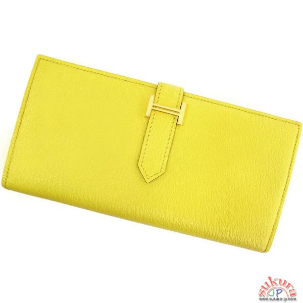 エルメス 長財布 ベアンスフレ スフレ×ゴールド金具 Q刻印 QJ29