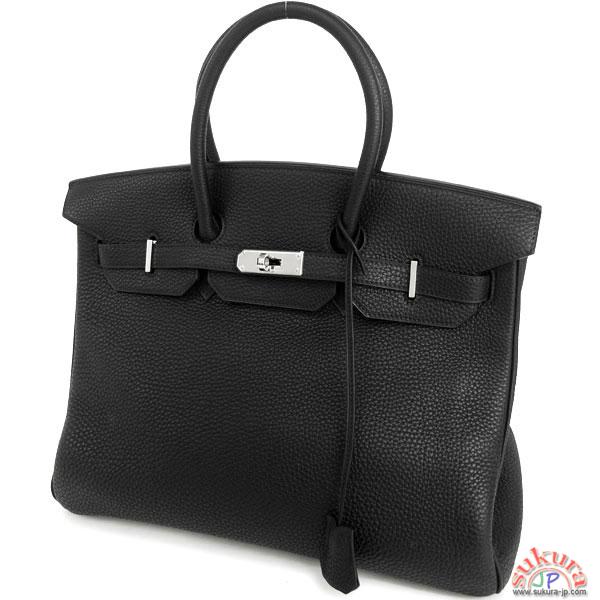 エルメス バーキン コピー 35cm ハンドバッグ ブラック×シルバー金具 トゴ G刻印