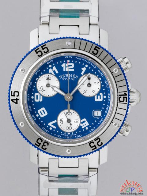 エルメスコピー クリッパー　ダイバー　クロノ CL2.317.631/3841 SS/SS ブルー