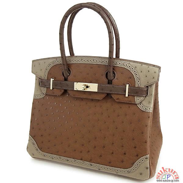 エルメス バーキン コピー 30cm ギリーズ オーストリッチ Q刻印 Birkin Ghillies