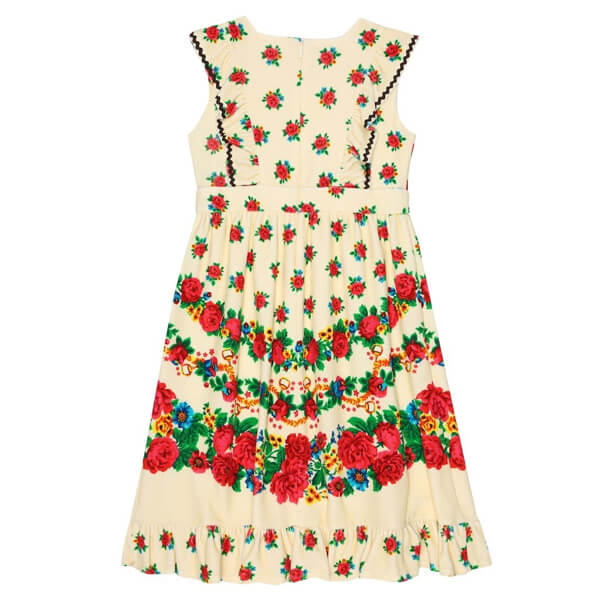 ☆グッチ☆グッチ ベビー服 コピー フラワープリントガールズコットンフリルドレス12A